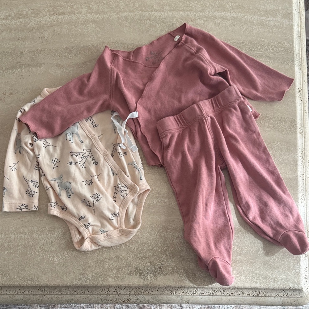 Kids Matching Set in Pink and Cream